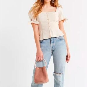 Urban Outfitters Cream Button-Up Shirt